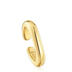 Anel aberto banhado a ouro de 18 K sobre prata Line
