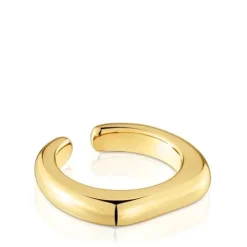 Anel aberto banhado a ouro de 18 K sobre prata Line