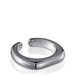 Anel aberto em prata dark silver Line
