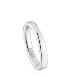 Anel aliança de casamento em ouro branco 3 mm TOUS Alianças
