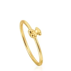 Anel em ouro e detalhe de urso Bold Bear