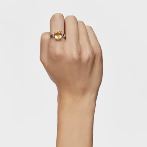 Anel em prata com diamantes e citrino Basic Colors