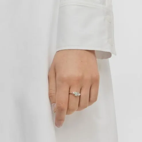 Anel em prata e amazonite urso Bold Motif