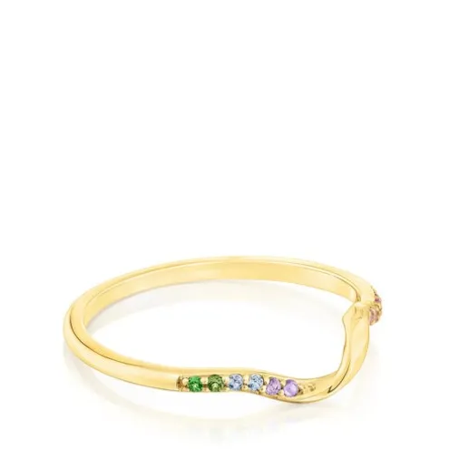 Anel espiral em ouro e pedras preciosas TOUS St Tropez