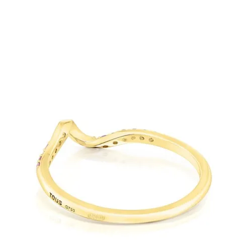 Anel espiral em ouro e pedras preciosas TOUS St Tropez