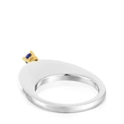Anel grande bicolor oval e iolita My Other Half