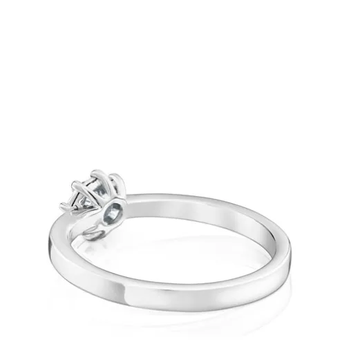 Anel Les Classiques rosácea pequena em Ouro branco e Diamantes