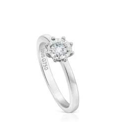 Anel Les Classiques rosácea pequena em Ouro branco e Diamantes