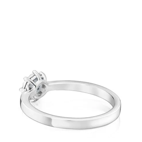 Anel Les Classiques rosácea pequena em Ouro branco e Diamantes