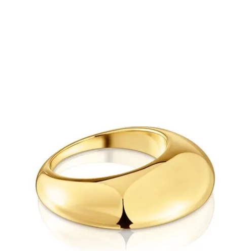 Anel liso com banho de ouro de 18 K sobre prata Dybe