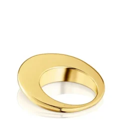 Anel liso com banho de ouro de 18 K sobre prata Dybe