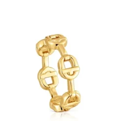 Anel logo banhado a ouro de 18 K sobre prata TOUS MANIFESTO