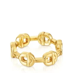 Anel logo banhado a ouro de 18 K sobre prata TOUS MANIFESTO