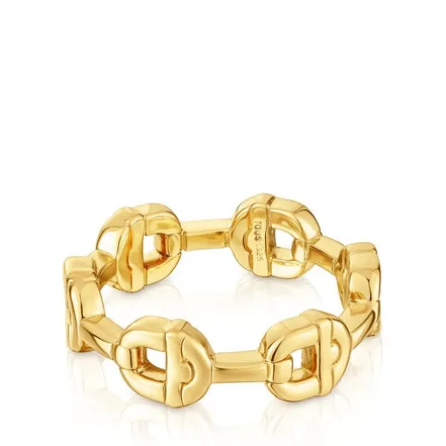 Anel logo banhado a ouro de 18 K sobre prata TOUS MANIFESTO