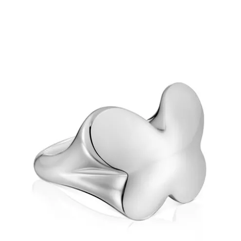 Anel selo em prata borboleta Bold Motif