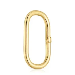 Argola extragrande banhada a ouro de 18 K sobre prata Hold Oval
