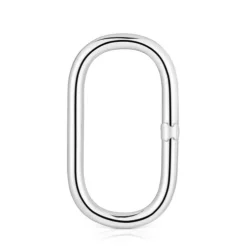 Argola extragrande em prata Hold Oval