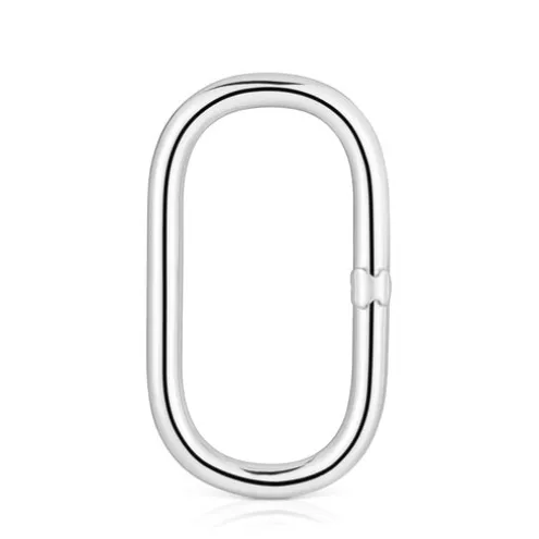 Argola extragrande em prata Hold Oval