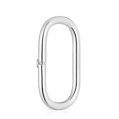 Argola extragrande em prata Hold Oval