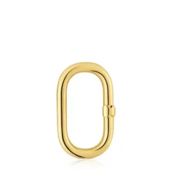 Argola grande banhada a ouro de 18 K sobre prata Hold Oval