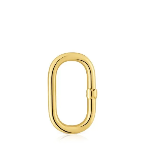 Argola grande banhada a ouro de 18 K sobre prata Hold Oval