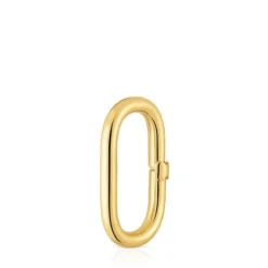 Argola grande banhada a ouro de 18 K sobre prata Hold Oval