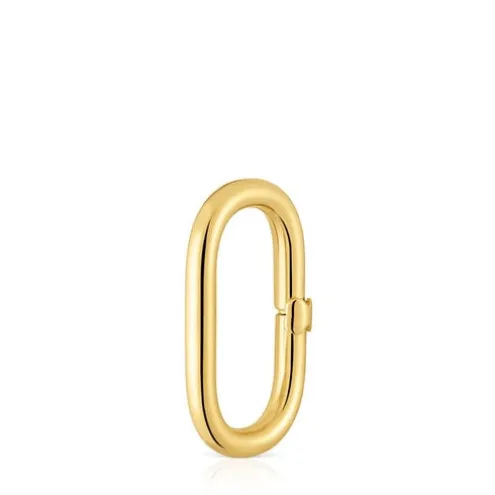 Argola grande banhada a ouro de 18 K sobre prata Hold Oval