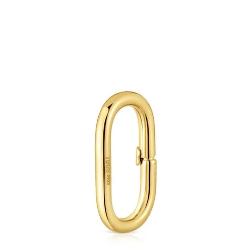 Argola grande banhada a ouro de 18 K sobre prata Hold Oval