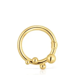 Argola grande banhada a ouro de 18 K sobre prata e detalhes Hold