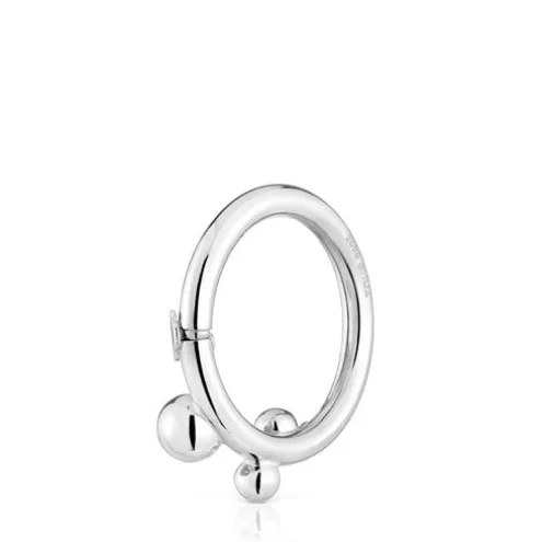 Argola grande em prata e detalhes Hold