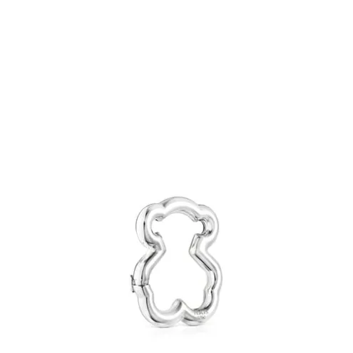 Argola Hold urso em Prata
