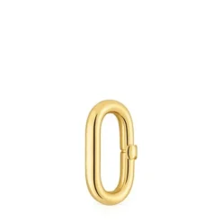 Argola média banhada a ouro de 18 K sobre prata Hold Oval