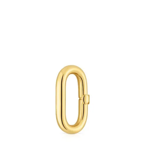 Argola média banhada a ouro de 18 K sobre prata Hold Oval