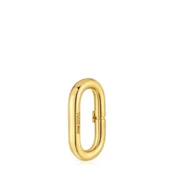 Argola média banhada a ouro de 18 K sobre prata Hold Oval