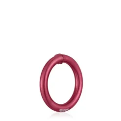 Argola média em prata em cor vermelho Hold