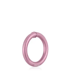 Argola média em prata em cor rosa Hold