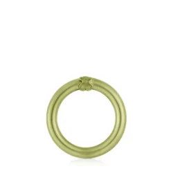 Argola média em prata em cor verde Hold