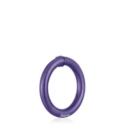 Argola média em prata em cor roxo Hold
