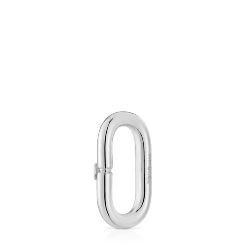 Argola média em prata Hold Oval