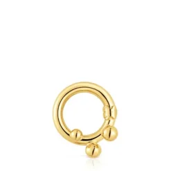 Argola pequena banhada a ouro de 18 K sobre prata e detalhes Hold