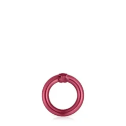 Argola pequena em prata em cor vermelho Hold