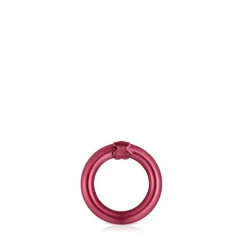Argola pequena em prata em cor vermelho Hold
