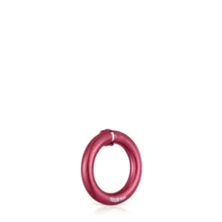 Argola pequena em prata em cor vermelho Hold