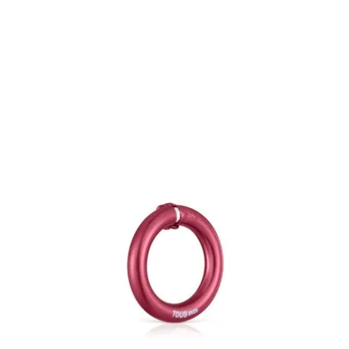 Argola pequena em prata em cor vermelho Hold
