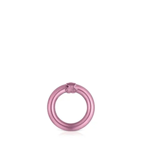 Argola pequena em prata em cor rosa Hold