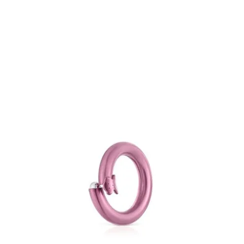 Argola pequena em prata em cor rosa Hold