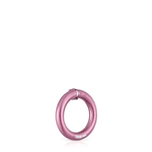 Argola pequena em prata em cor rosa Hold