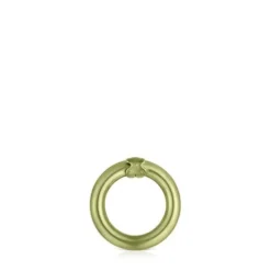 Argola pequena em prata em cor verde Hold