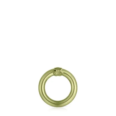Argola pequena em prata em cor verde Hold