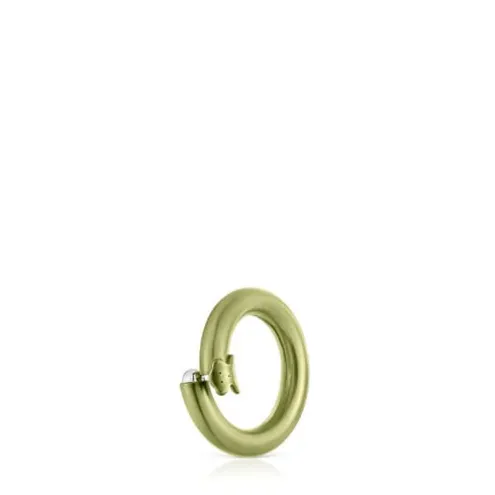 Argola pequena em prata em cor verde Hold
